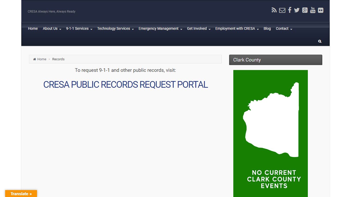 CLARK REGIONAL EMERGENCY SERVICES AGENCY – Records